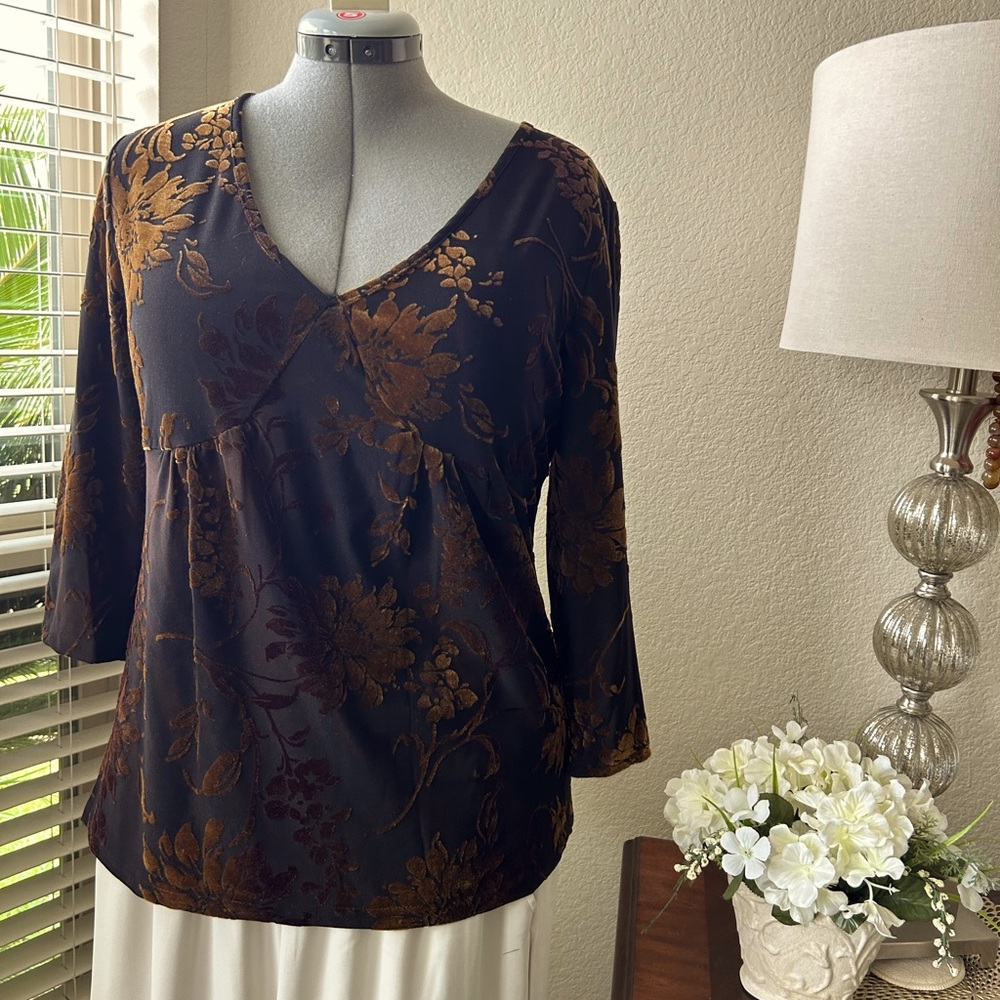 Bundle (2) Velvet Embossed Tunics Long Sleeve